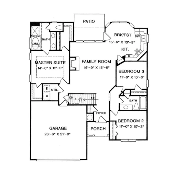 Traditional House Plan First Floor - Ranchwood Traditional Home 076D-0156 - Shop House Plans and More