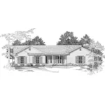 Ranch House Plan Front of Home - Taberville Traditional Home 076D-0158 - Shop House Plans and More