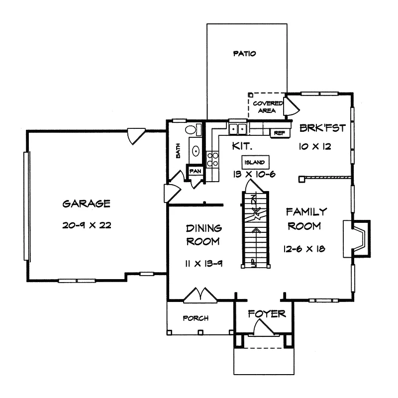 Traditional House Plan First Floor - Hemlock Hill Traditional Home 076D-0159 - Search House Plans and More