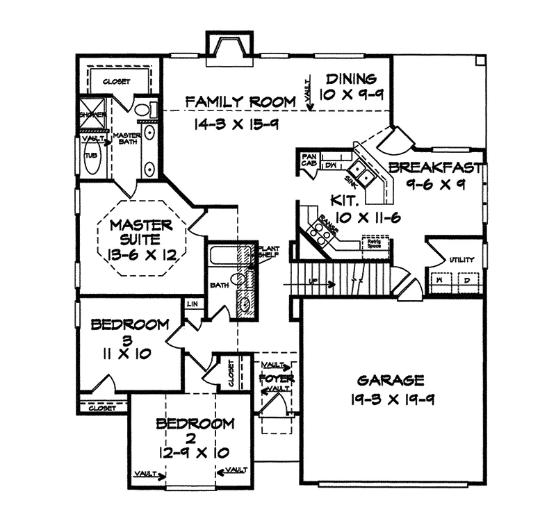 Traditional House Plan First Floor - Spring Meadows Ranch Home 076D-0162 - Shop House Plans and More