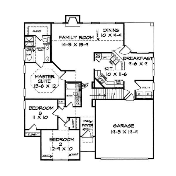 Traditional House Plan First Floor - Spring Meadows Ranch Home 076D-0162 - Shop House Plans and More