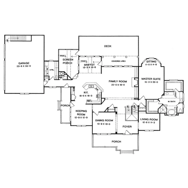 Country House Plan First Floor - Byers Manor Luxury Country Home 076D-0164 - Search House Plans and More