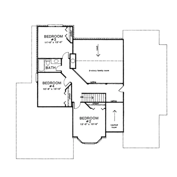 Traditional House Plan Second Floor - Grant Park Traditional Home 076D-0166 - Search House Plans and More