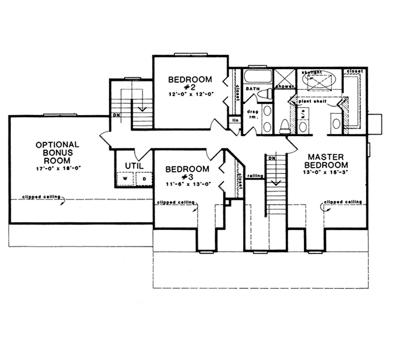 Country House Plan Second Floor - Grace Park Cape Cod Home 076D-0167 - Search House Plans and More