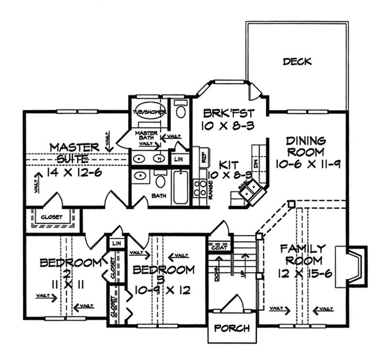Ranch House Plan First Floor - Biltmore Split-Level Home 076D-0169 - Search House Plans and More