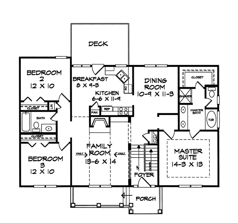 Traditional House Plan First Floor - Springridge Country Home 076D-0170 - Shop House Plans and More