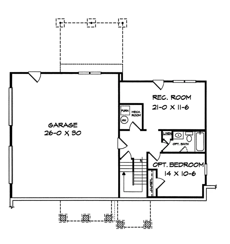 Traditional House Plan Lower Level Floor - Springridge Country Home 076D-0170 - Shop House Plans and More