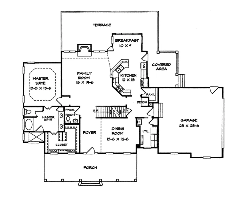 Country House Plan First Floor - Portabella Cape Cod Home 076D-0179 - Shop House Plans and More