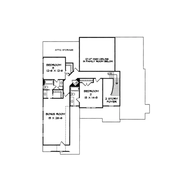 Country French House Plan Second Floor - Dunster Country French Home 076D-0180 - Search House Plans and More