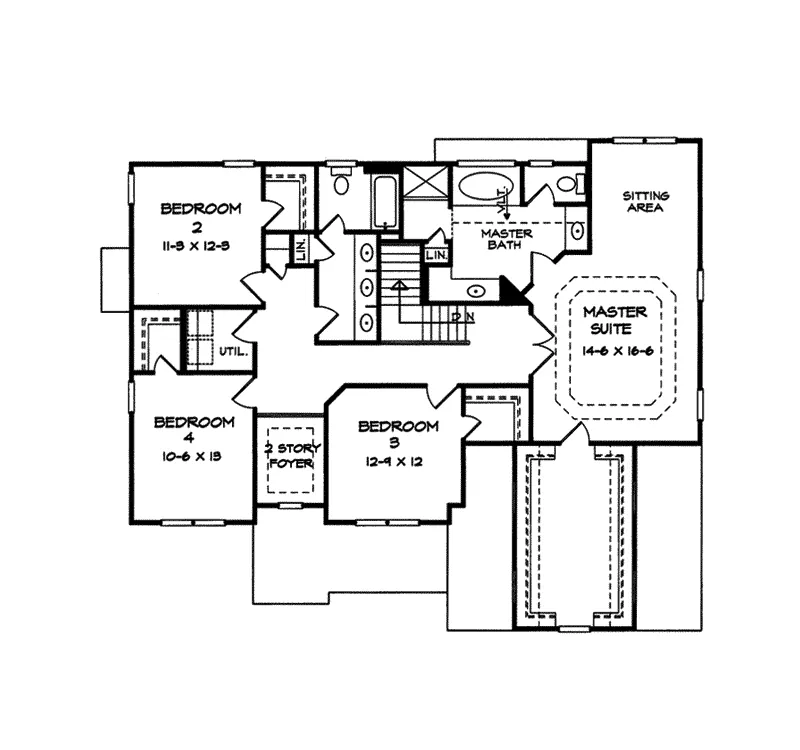Traditional House Plan Second Floor - Brio Point Traditional Home 076D-0183 - Search House Plans and More