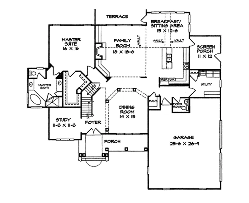 Traditional House Plan First Floor - Vera Luxury Home 076D-0185 - Shop House Plans and More