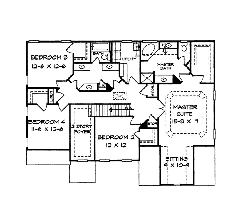 Luxury House Plan Second Floor - Brousage Luxury Home 076D-0186 - Search House Plans and More