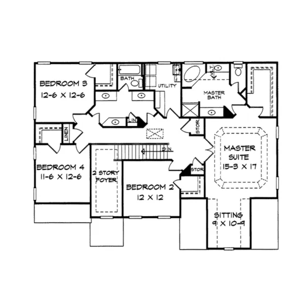 Traditional House Plan Second Floor - Brousage Luxury Home 076D-0186 - Search House Plans and More