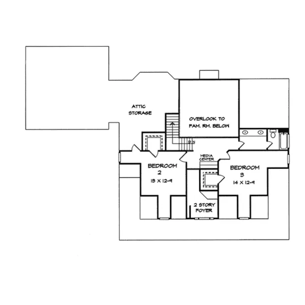 Cape Cod & New England House Plan Second Floor - Silverbrook Country Home 076D-0187 - Shop House Plans and More