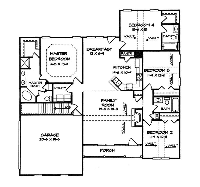 Country House Plan First Floor - Renoir Place Ranch Home 076D-0188 - Shop House Plans and More