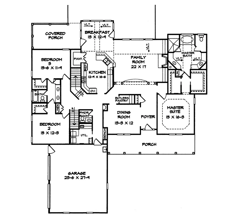 Luxury House Plan First Floor - Adrianople Luxury Home 076D-0190 - Search House Plans and More
