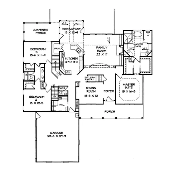 Cape Cod & New England House Plan First Floor - Adrianople Luxury Home 076D-0190 - Search House Plans and More