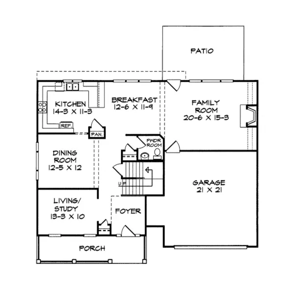 Country House Plan First Floor - Greenridge Manor Country Home 076D-0196 - Search House Plans and More