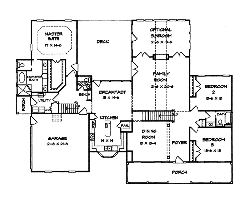 Country House Plan First Floor - Janis Lynn Country Home 076D-0201 - Search House Plans and More