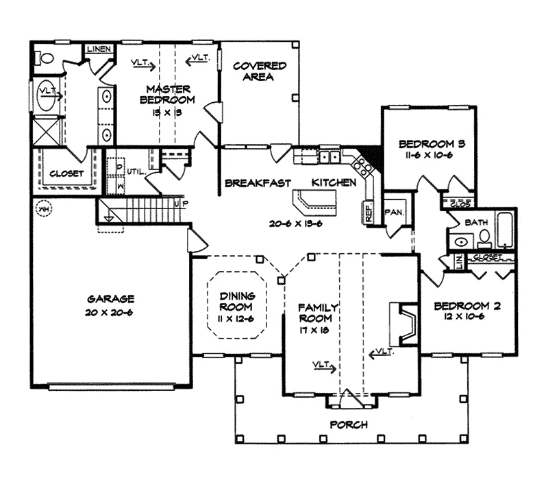 Country House Plan First Floor - Navarro Mill Country Home 076D-0203 - Shop House Plans and More
