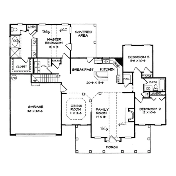 Traditional House Plan First Floor - Navarro Mill Country Home 076D-0203 - Shop House Plans and More