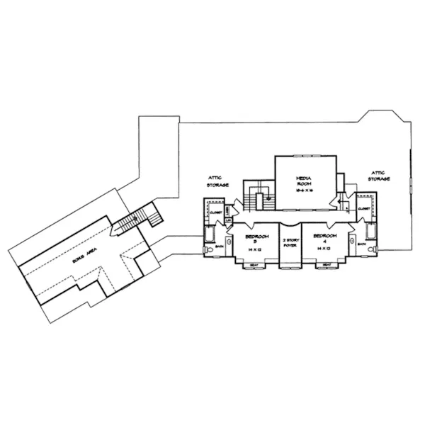 Luxury House Plan Second Floor - Lemonwood Arts And Crafts Home 076D-0204 - Shop House Plans and More