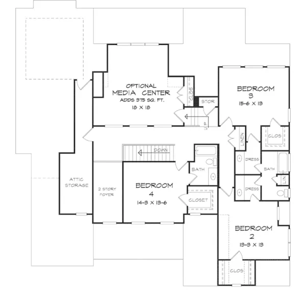 Luxury House Plan Second Floor - Outlook Hill Craftsman Home 076D-0205 - Shop House Plans and More