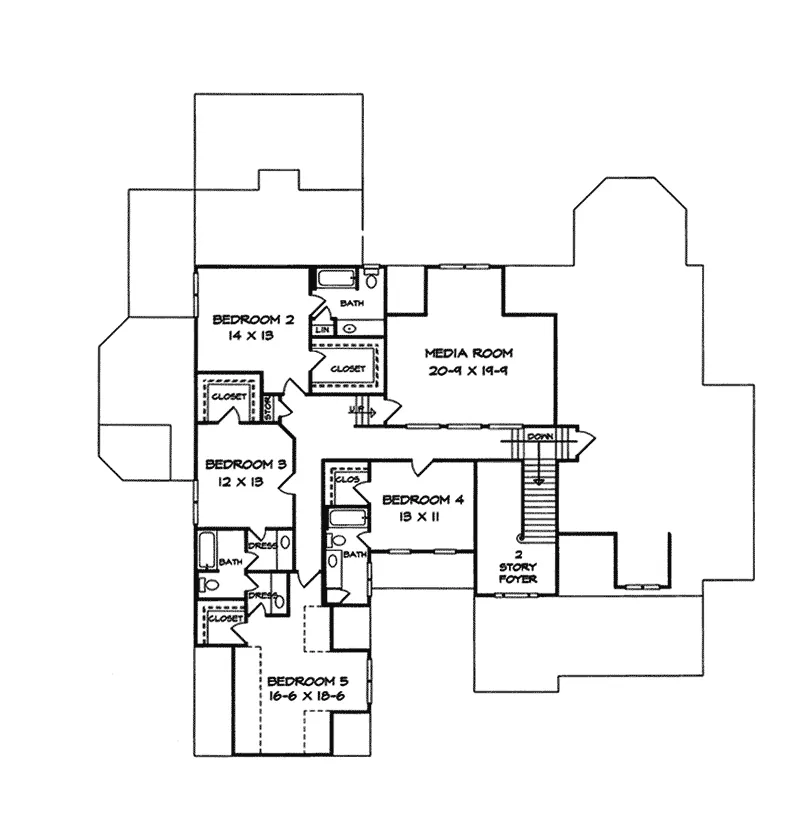 Craftsman House Plan Second Floor - Lemans Place Craftsman Home 076D-0206 - Shop House Plans and More