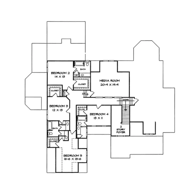 Craftsman House Plan Second Floor - Lemans Place Craftsman Home 076D-0206 - Shop House Plans and More