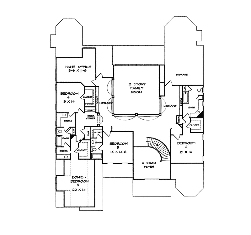 Traditional House Plan Second Floor - Isenburg Luxury Home 076D-0207 - Search House Plans and More