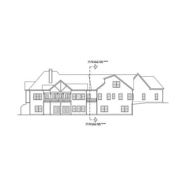 Craftsman House Plan Rear Elevation - Burkley Park Rustic Home 076D-0211 - Search House Plans and More