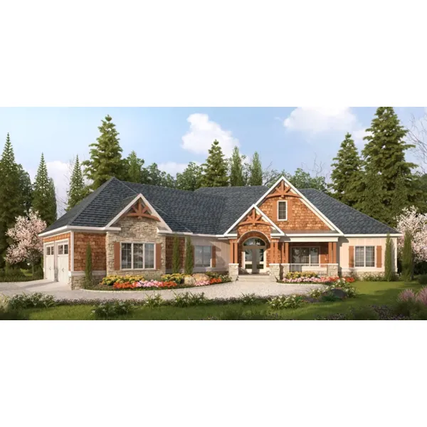 Country House Plan Front of Home - Laurel Park Craftsman Home 076D-0212 - Shop House Plans and More