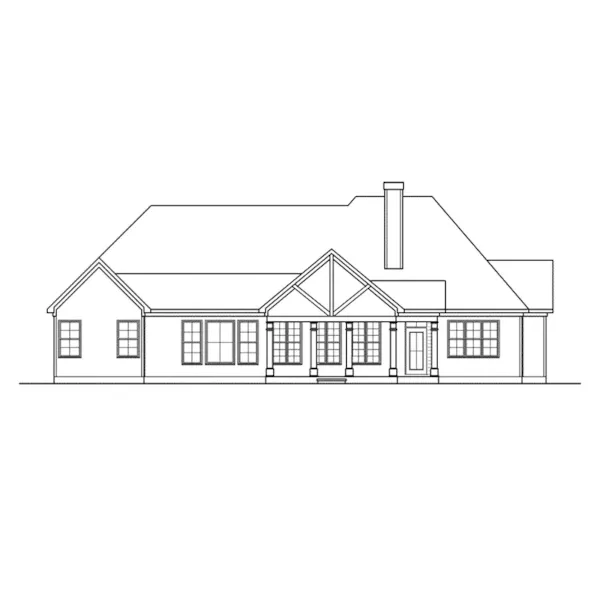 Rustic House Plan Rear Elevation - Pendleton Creek Rustic Home 076D-0213 - Shop House Plans and More