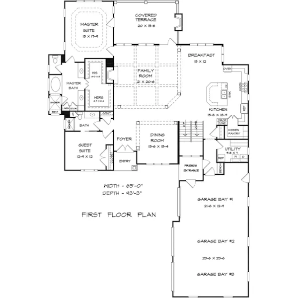 Craftsman House Plan First Floor - Arlington Trace Craftsman Home 076D-0214 - Search House Plans and More