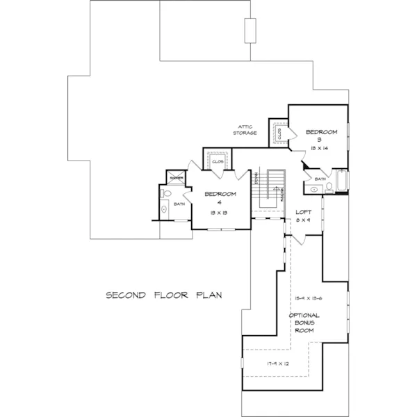 Craftsman House Plan Second Floor - Arlington Trace Craftsman Home 076D-0214 - Search House Plans and More