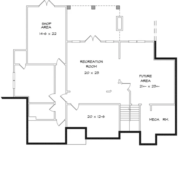 Craftsman House Plan Lower Level Floor - Arlington Trace Craftsman Home 076D-0214 - Search House Plans and More