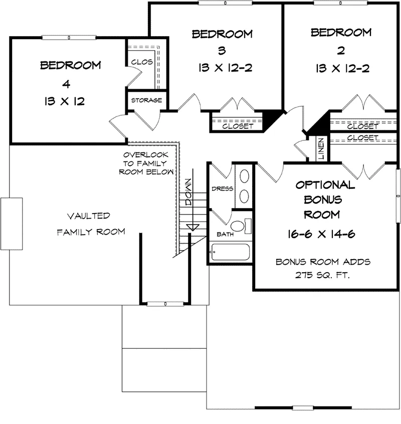 Craftsman House Plan Second Floor - Austinville Craftsman Home 076D-0215 - Search House Plans and More