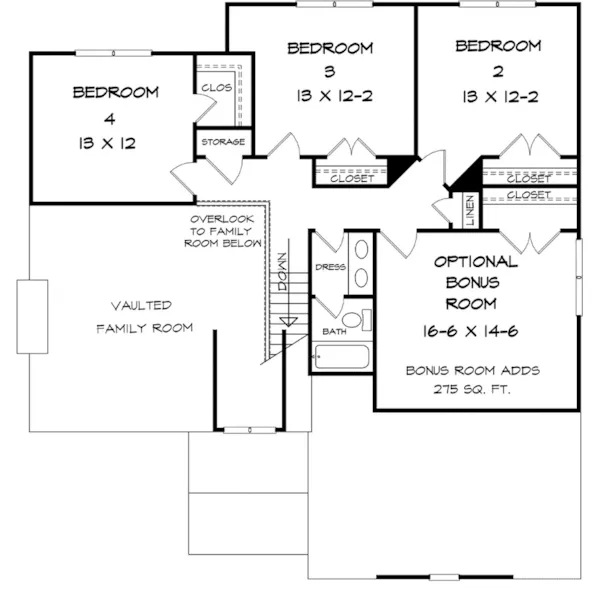 Craftsman House Plan Second Floor - Austinville Craftsman Home 076D-0215 - Search House Plans and More