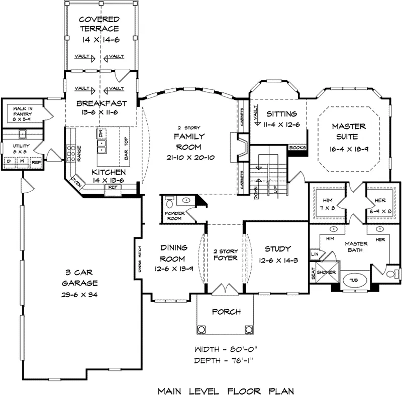 Traditional House Plan First Floor - Avalon Way Traditional Home 076D-0216 - Search House Plans and More