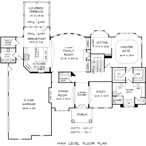 Traditional House Plan First Floor - Avalon Way Traditional Home 076D-0216 - Search House Plans and More