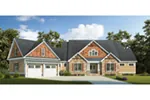 Craftsman House Plan Front of Home - Bentwater Craftsman Lake Home 076D-0217 - Search House Plans and More