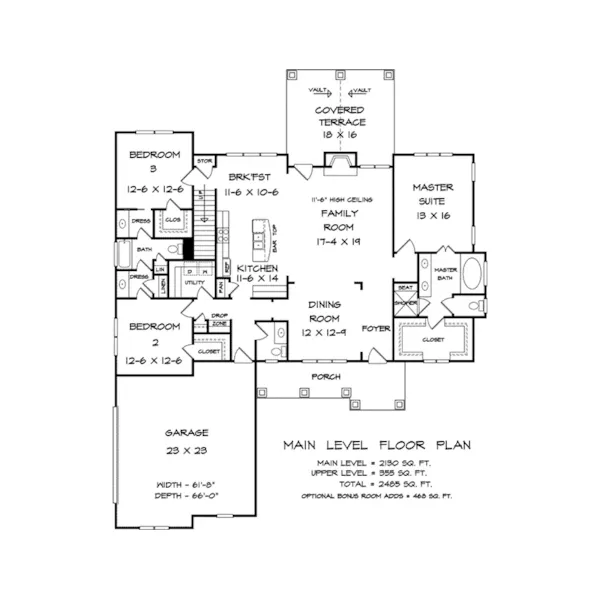 Shingle House Plan First Floor - Blackstone Bay Craftsman Home 076D-0221 - Search House Plans and More