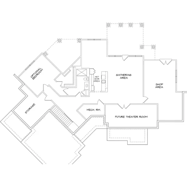 Traditional House Plan Lower Level Floor - Blairsville Park Country Home 076D-0222 - Search House Plans and More