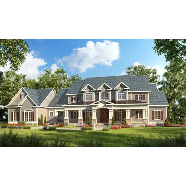 Traditional House Plan Front of Home - Candler Park Craftsman Home 076D-0224 - Search House Plans and More