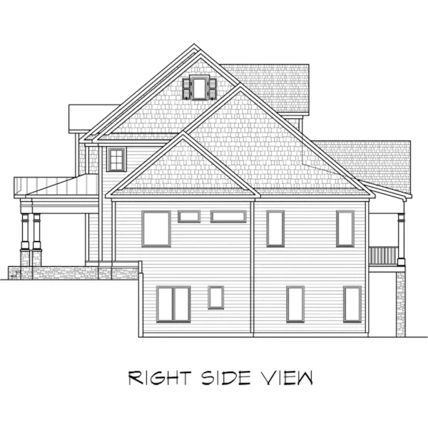 Traditional House Plan Right Elevation - Candler Park Craftsman Home 076D-0224 - Search House Plans and More