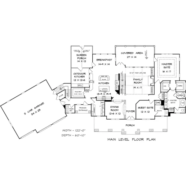 Craftsman House Plan First Floor - Cheswick Park Craftsman Home 076D-0226 - Search House Plans and More