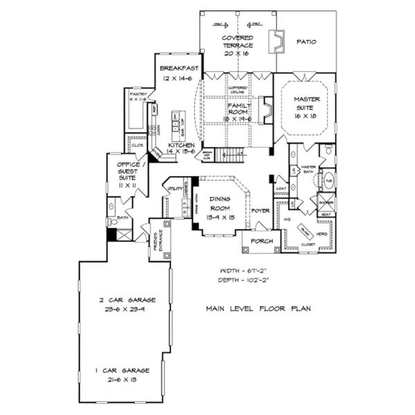 Traditional House Plan First Floor - Clarksville Bay Craftsman Home 076D-0227 - Search House Plans and More