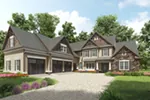 Craftsman House Plan Front of Home - Clarksville Bay Craftsman Home 076D-0227 - Search House Plans and More