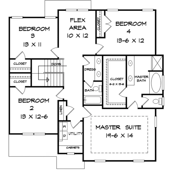 Craftsman House Plan Second Floor - Edenton Craftsman Home 076D-0229 - Search House Plans and More