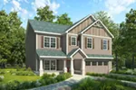 Traditional House Plan Front of Home - Edenton Craftsman Home 076D-0229 - Search House Plans and More